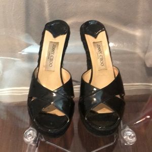 Great condition black Jimmy Choo wedges